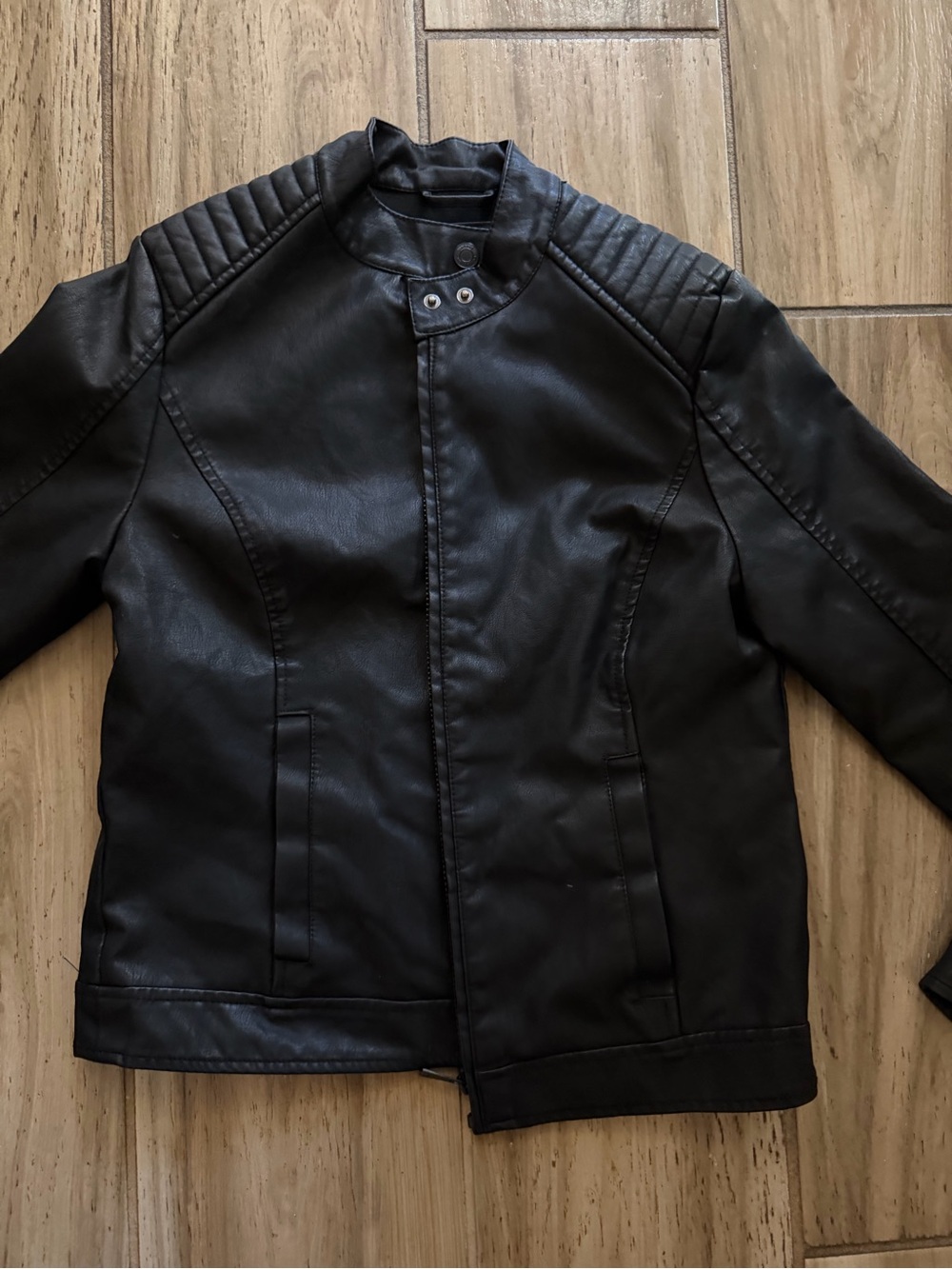 Women’s Black Faux Leather Moto Jacket